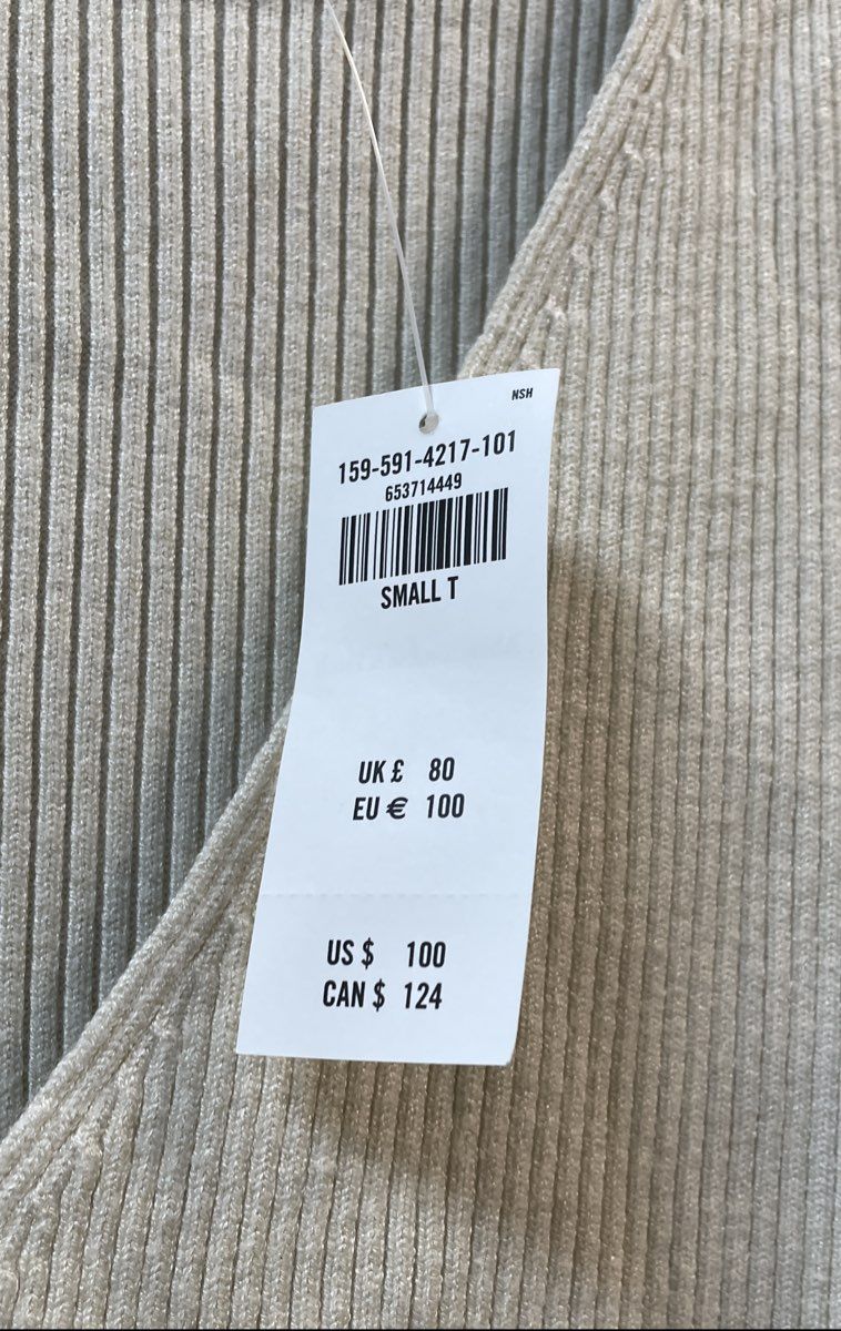 Abercrombie & Fitch Women's White Ribbed Wrap Cutout Midi Dress NWT Sz ST