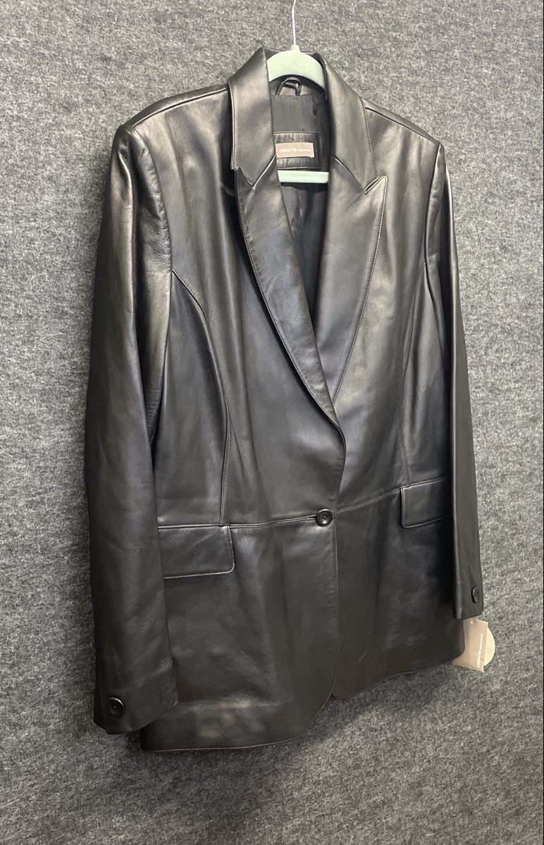 Valerie Separates Women's Black Leather Blazer Jacket Y2K Vintage NWT Size XL