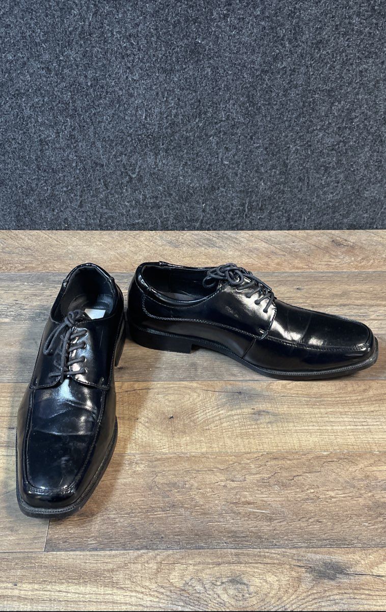 Lucio Ricci Black Bicycle Toe Men's Lace Up Oxford Dress Shoes Size 9.5