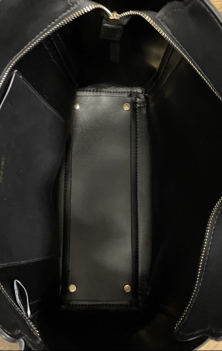 Nine West Black Chelsea Tote Bag Faux Leather Handbag NWT