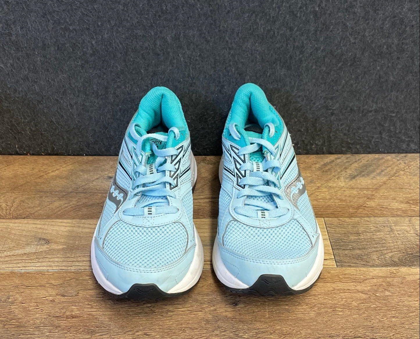 Saucony Cohesion 14 Teal Silver Women's Running Shoes Size 8.5