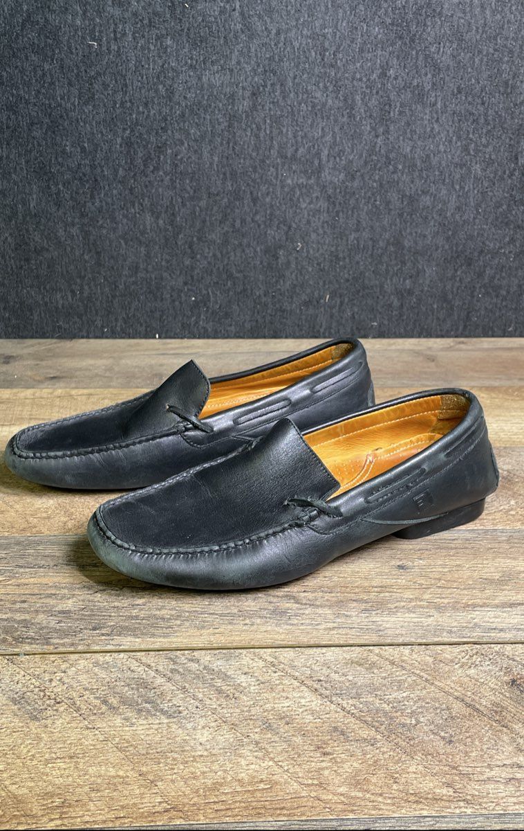 Flexa Fratelli Rossetti Black Leather Driving Loafers Women's Size 37.5