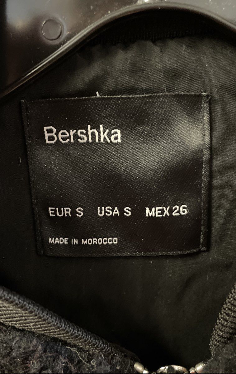 Bershka Women's Striped Zip Up Fuzzy Sherpa Jacket Ring Pull Bomber Sz S