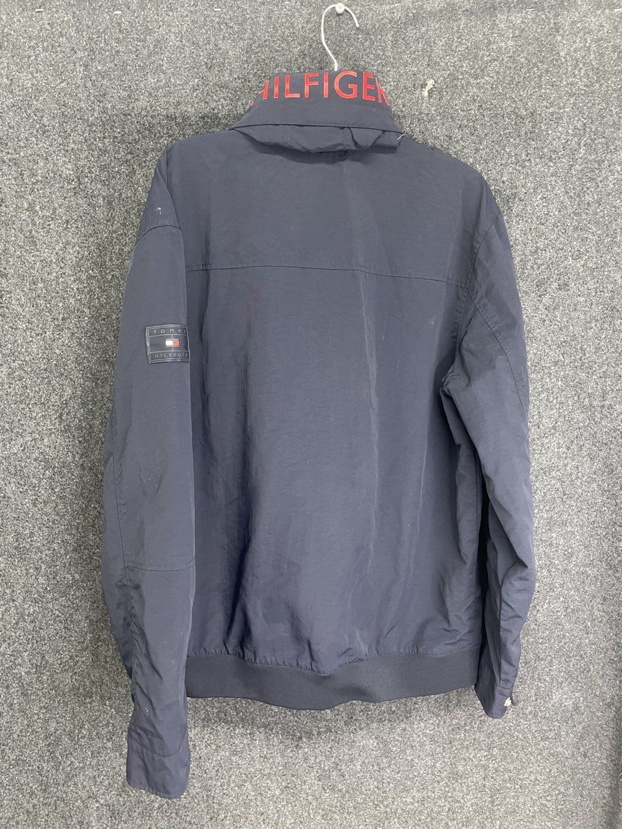 Tommy Hilfiger Men's Navy Blue Full Zip Windbreaker Yacht Jacket Mesh Lined XL