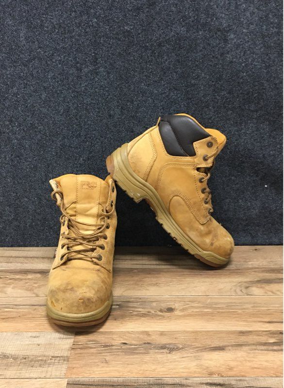 Timberland Pro Titan 99525 Wheat Nubuck Safety Toe Work Boots Men's Size 10.5