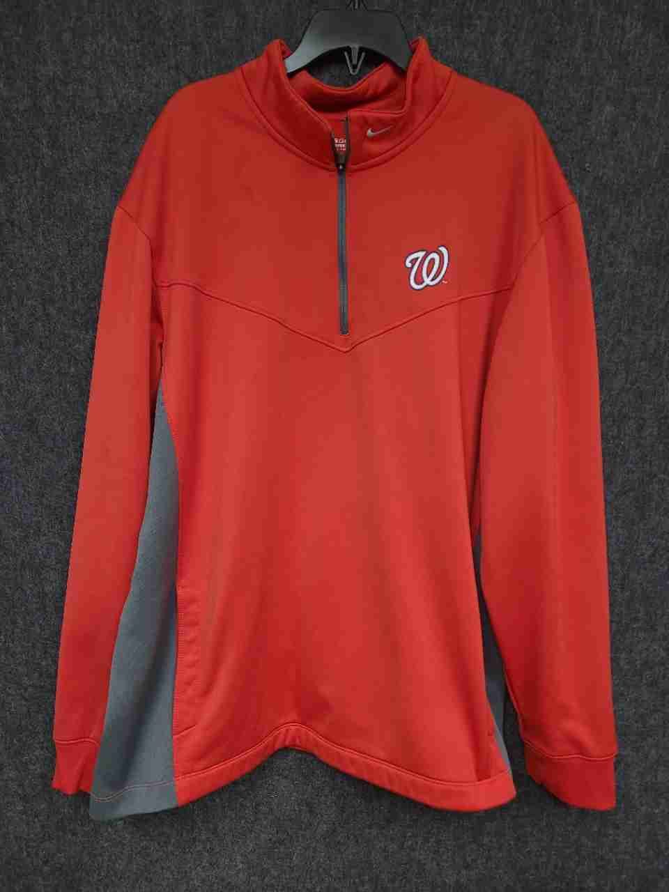 Nike Washington Nationals MLB Therma-FIT 1/4 Zip Pullover Jacket Red Sz XL