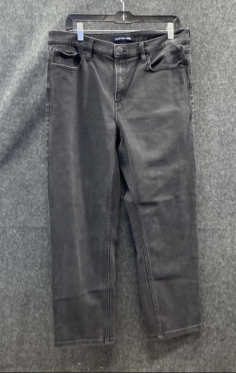 Calvin Klein Women's Jeans Blue Black Straight Leg High Rise Lot of 2 Sz 14