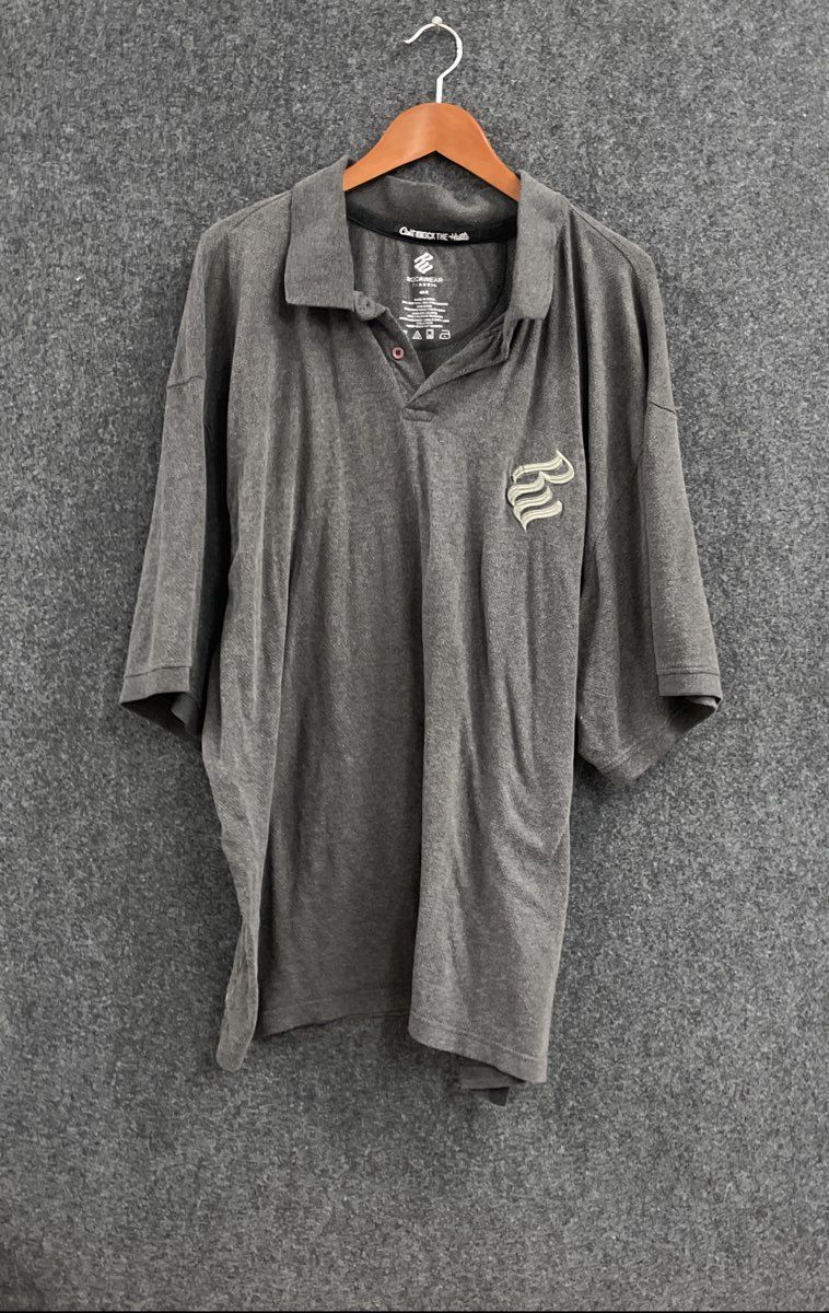 Rocawear Men's Polo Shirt Gray Classic Embroidered Logo Short Sleeve Sz 4XB