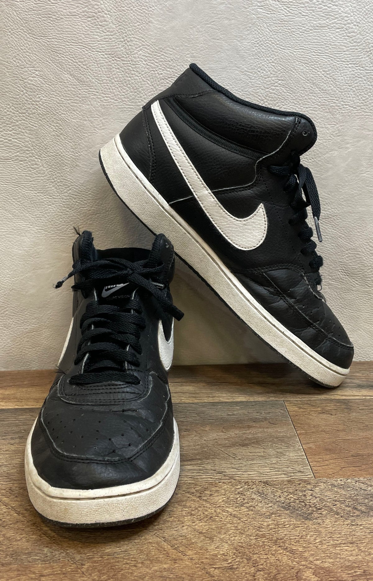 Nike Court Vision Mid Black White Men's Sneakers Size 10