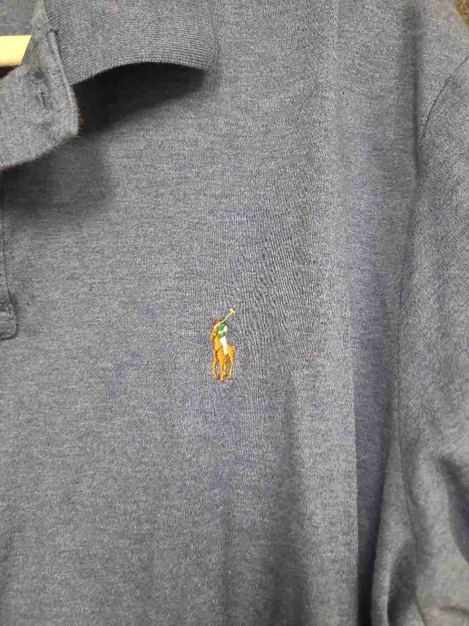 Polo Ralph Lauren Men's Heather Blue Pima Soft Touch Short Sleeve Polo Shirt XL