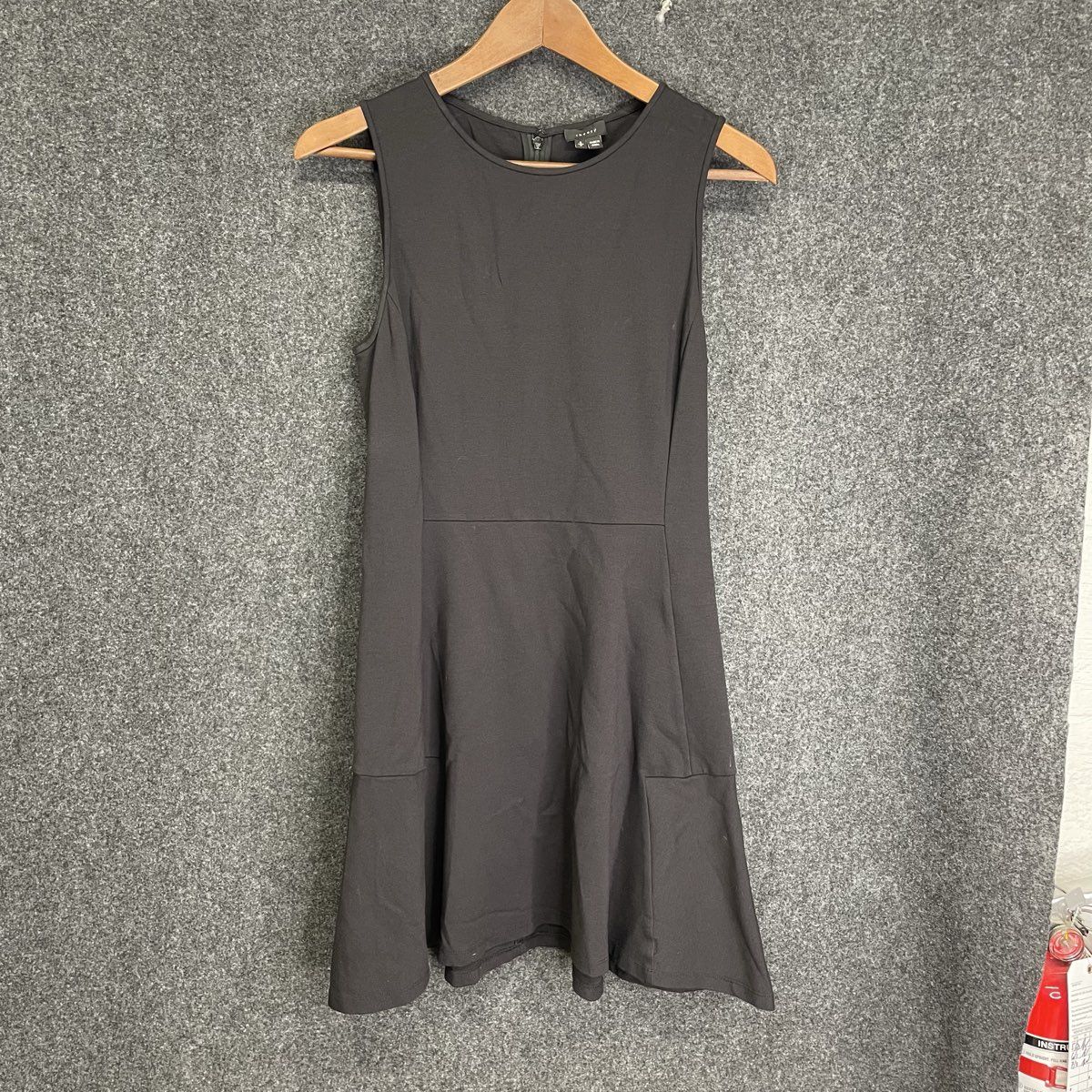 Theory Women's Black Sleeveless Fit & Flare Ponte Rayon Blend Dress Sz S