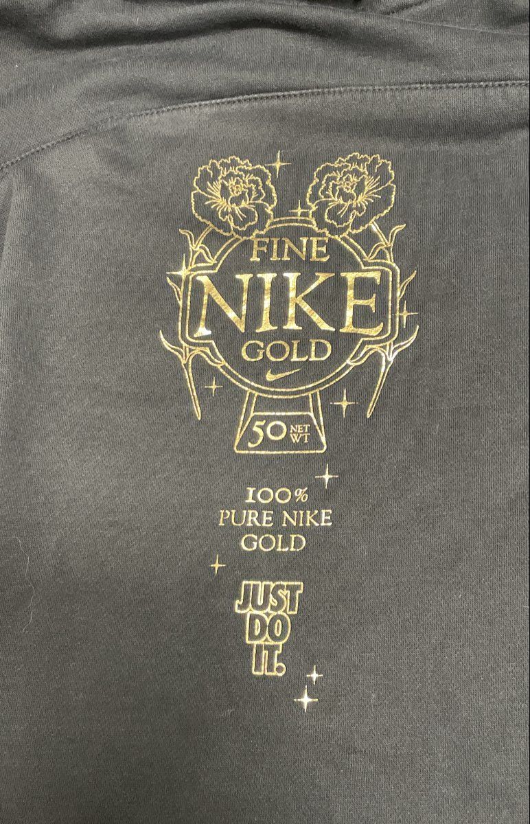 Nike Men's Black Fine Gold Graphic Brea California Pullover Hoodie Sz S