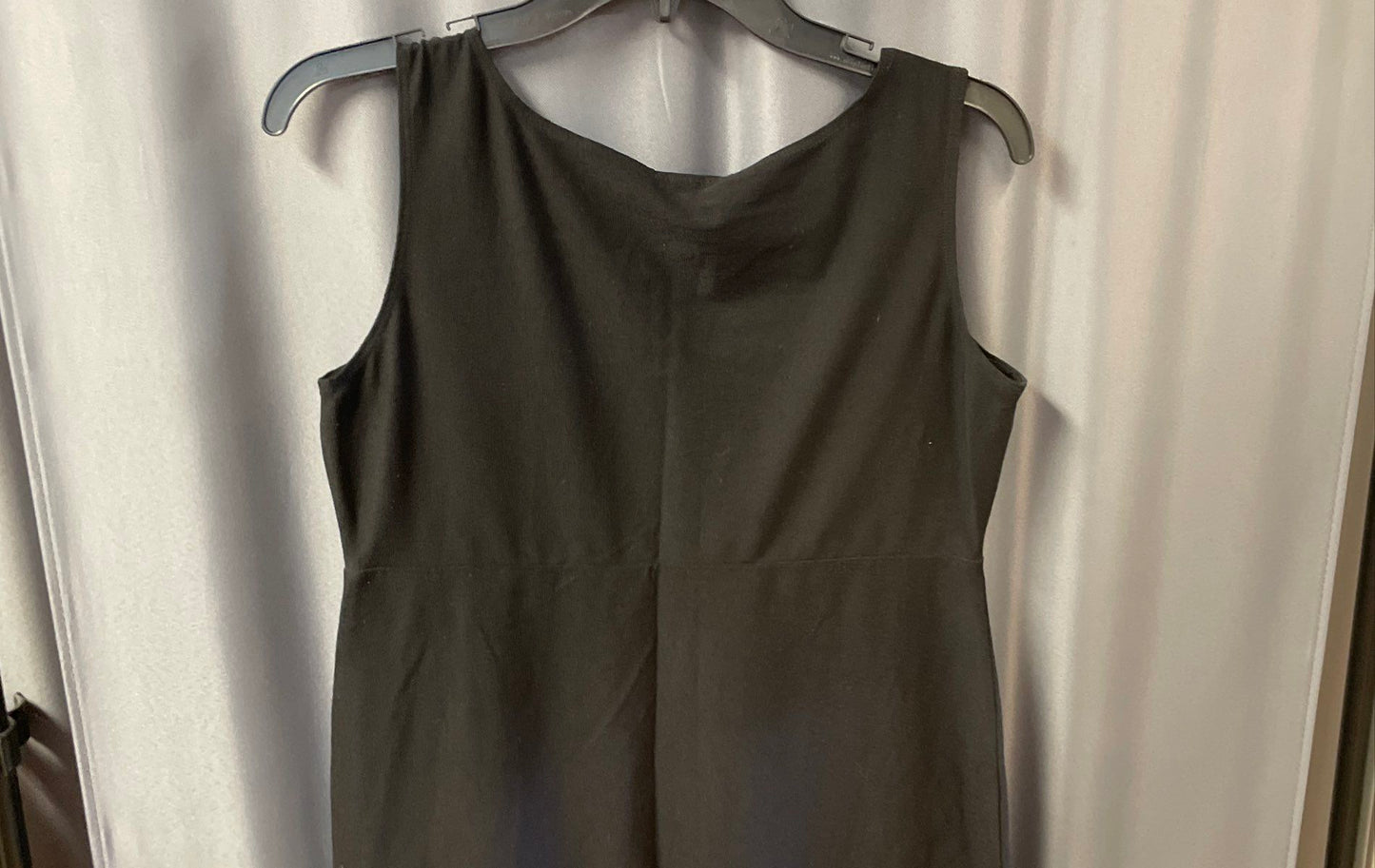 Eileen Fisher Women's Black Surplice V-Neck Sleeveless Viscose Midi Dress Sz S