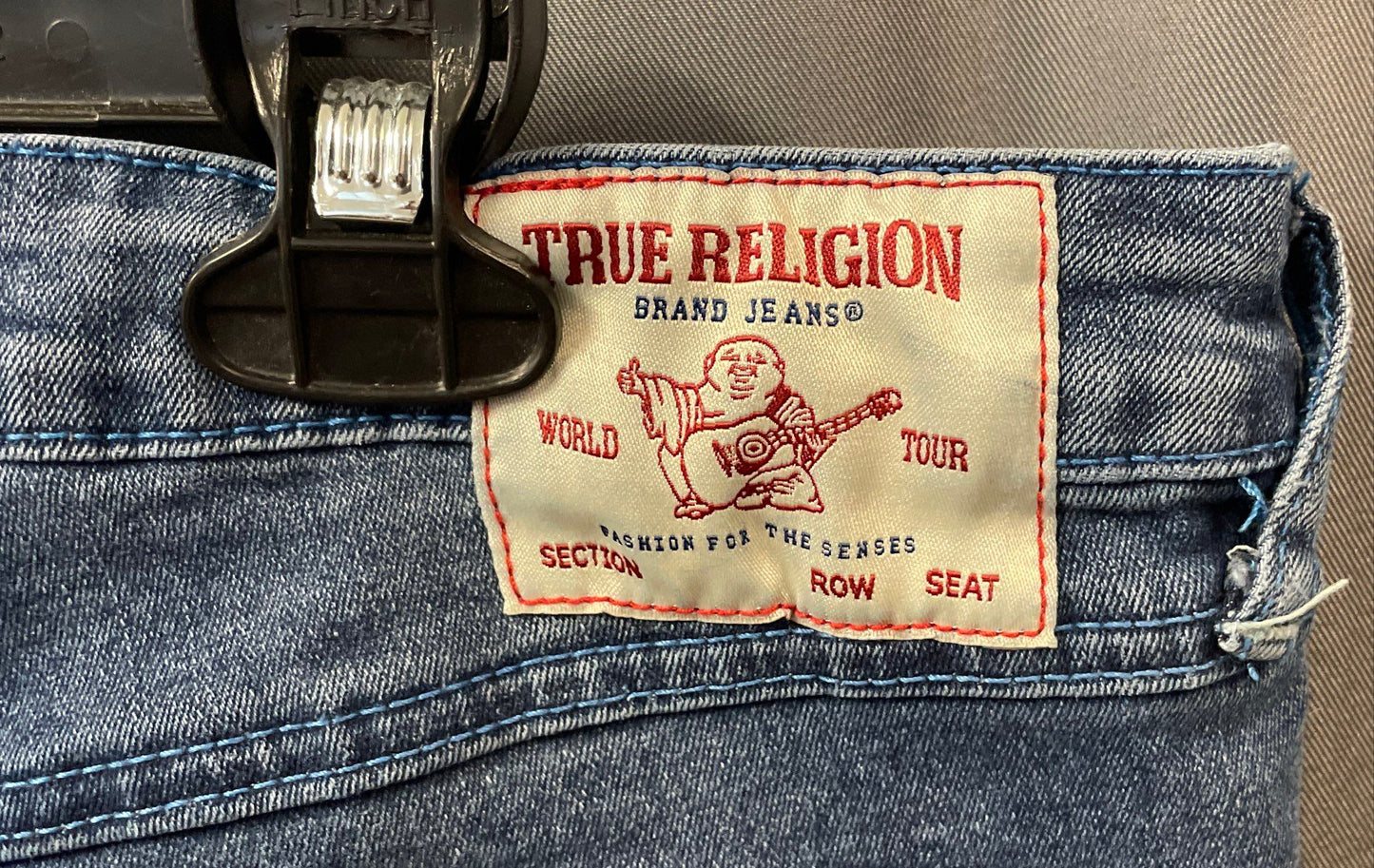True Religion Women's Blue Billie Mid Rise Straight Leg Jeans Sz 31