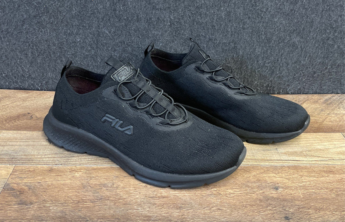 Fila Memory Skyway Triple Black Slip On Women's Running Shoes Sneakers Size 9.5