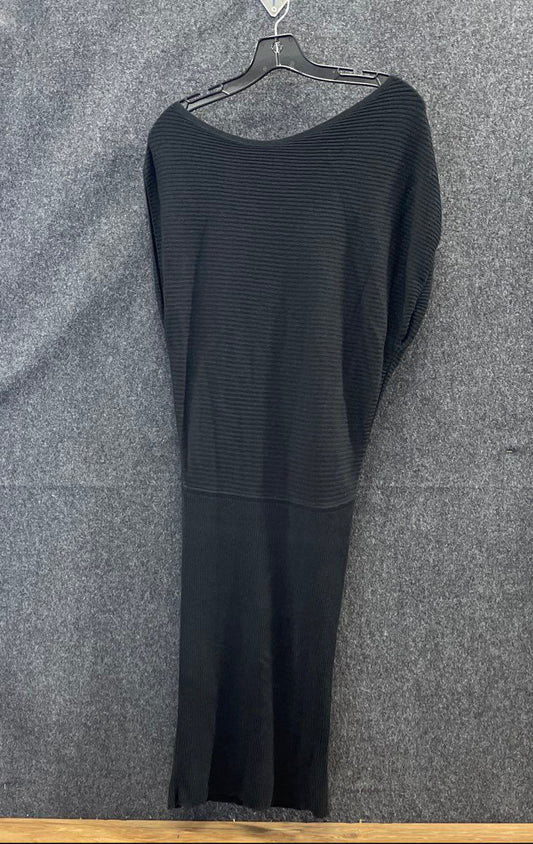 Banana Republic Women's Black Sleeveless Ribbed Knit Dolman Midi Dress Sz S