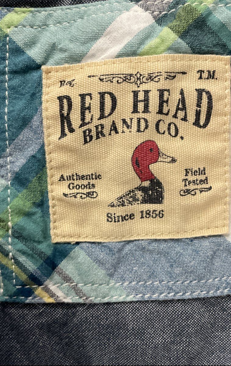 Red Head Brand Co. Men's Green Blue Plaid Short Sleeve Button Down Shirt Sz S