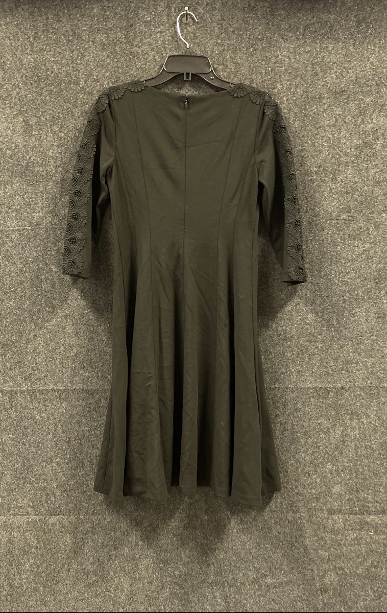 Talbots Women's Black Lace Sleeve Fit and Flare Dress NWT Size 2