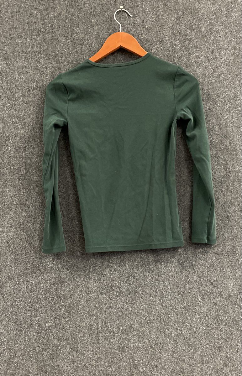 Lauren Ralph Lauren Women's Dark Green Long Sleeve Crewneck Top Shirt Sz XS
