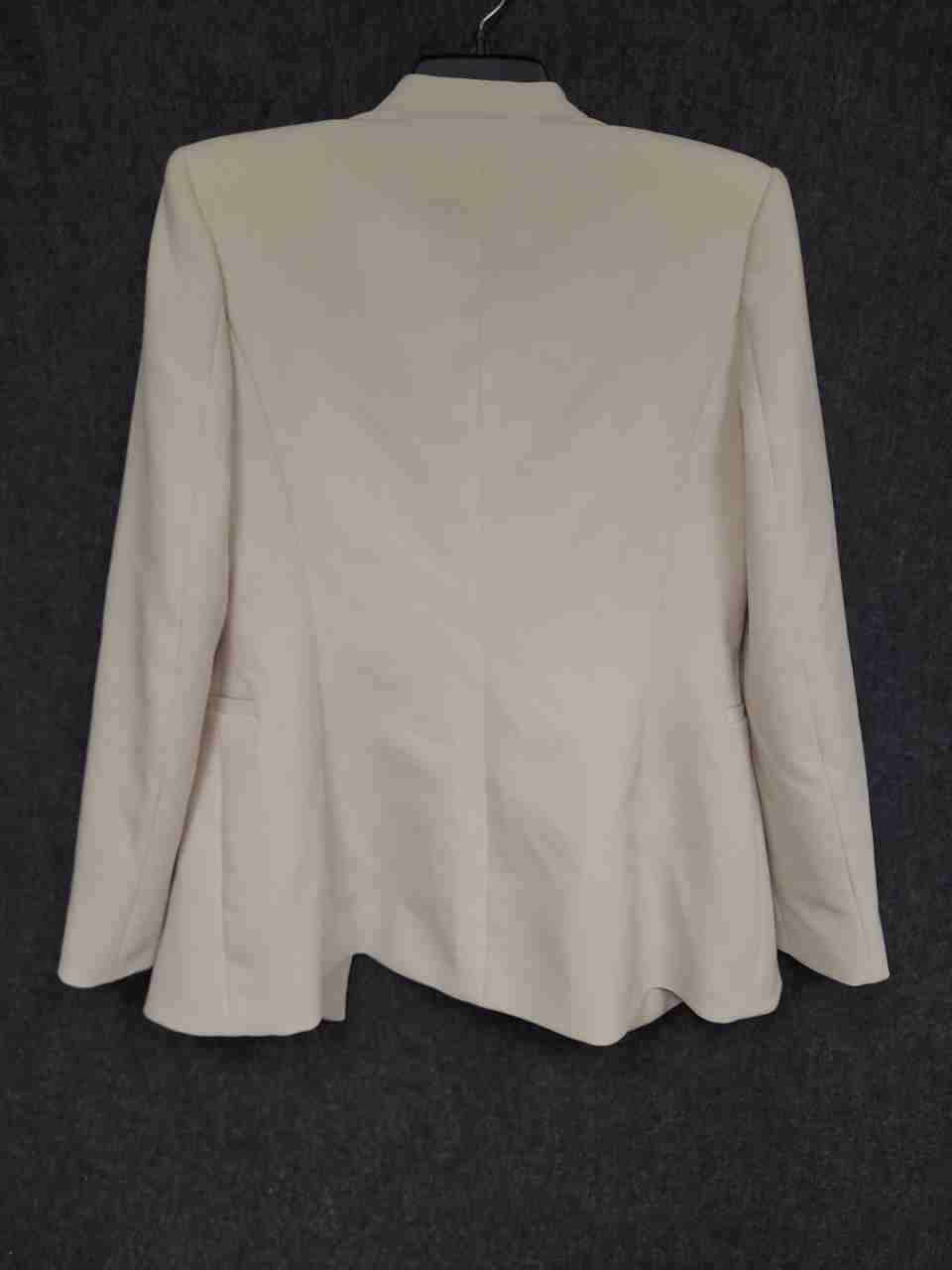 Zara Women's Cream Open Front Collarless Blazer Sz M NWT