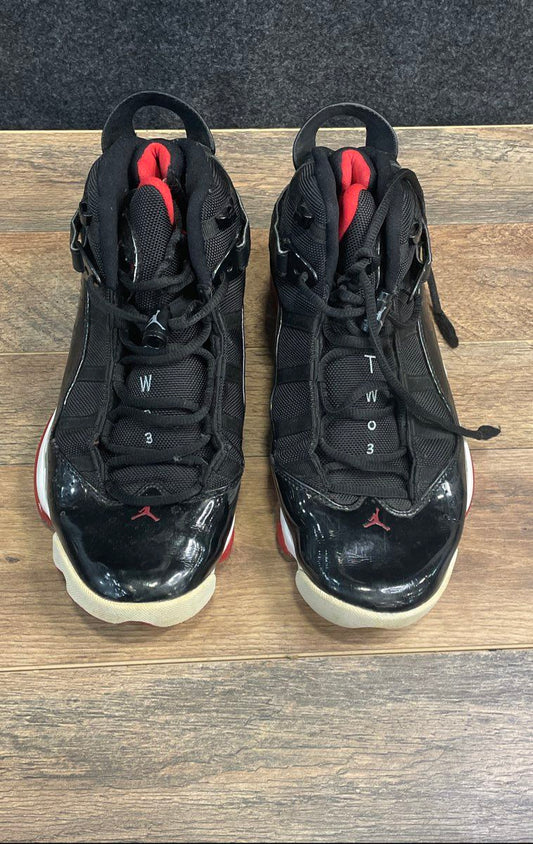 Nike Air Jordan 6 Rings Black Varsity Red White Basketball Sneakers Size 10