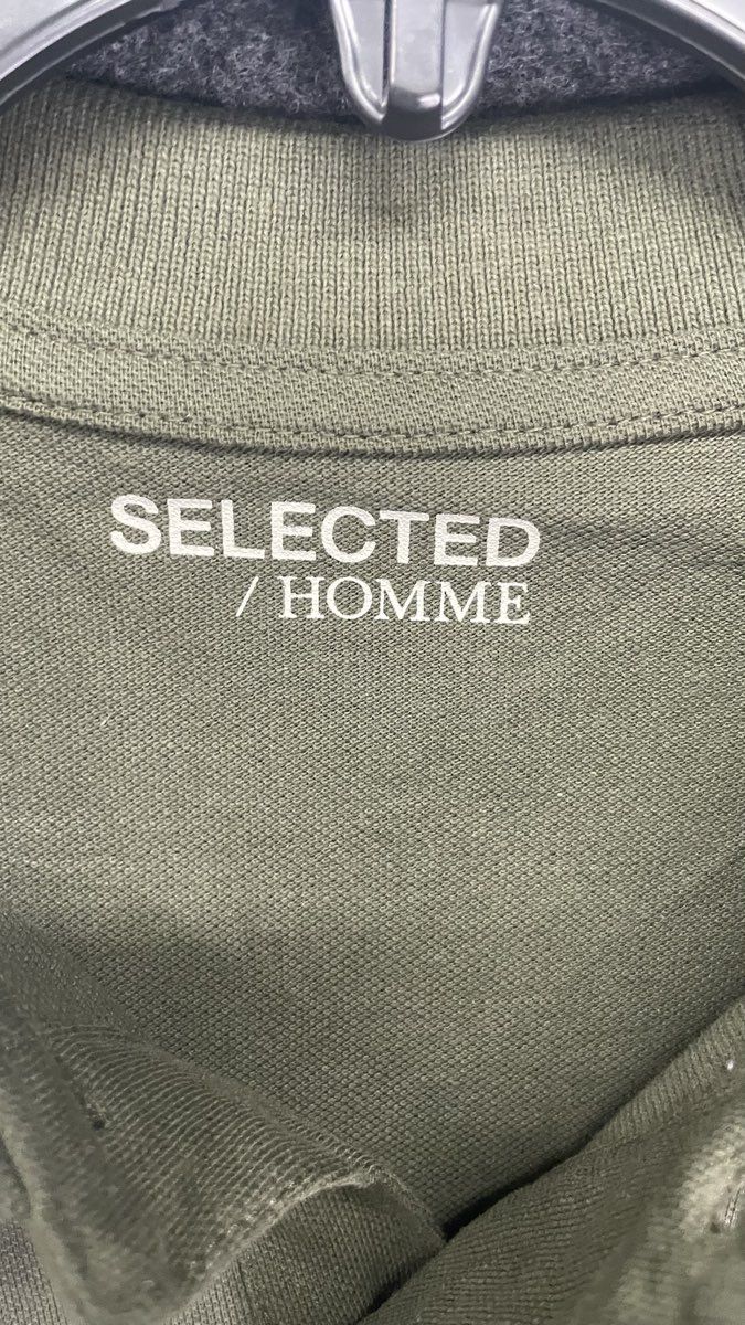 Selected Homme Forest Night Relaxed-Brook Long Sleeve Polo Shirt Mens NWT Sz M