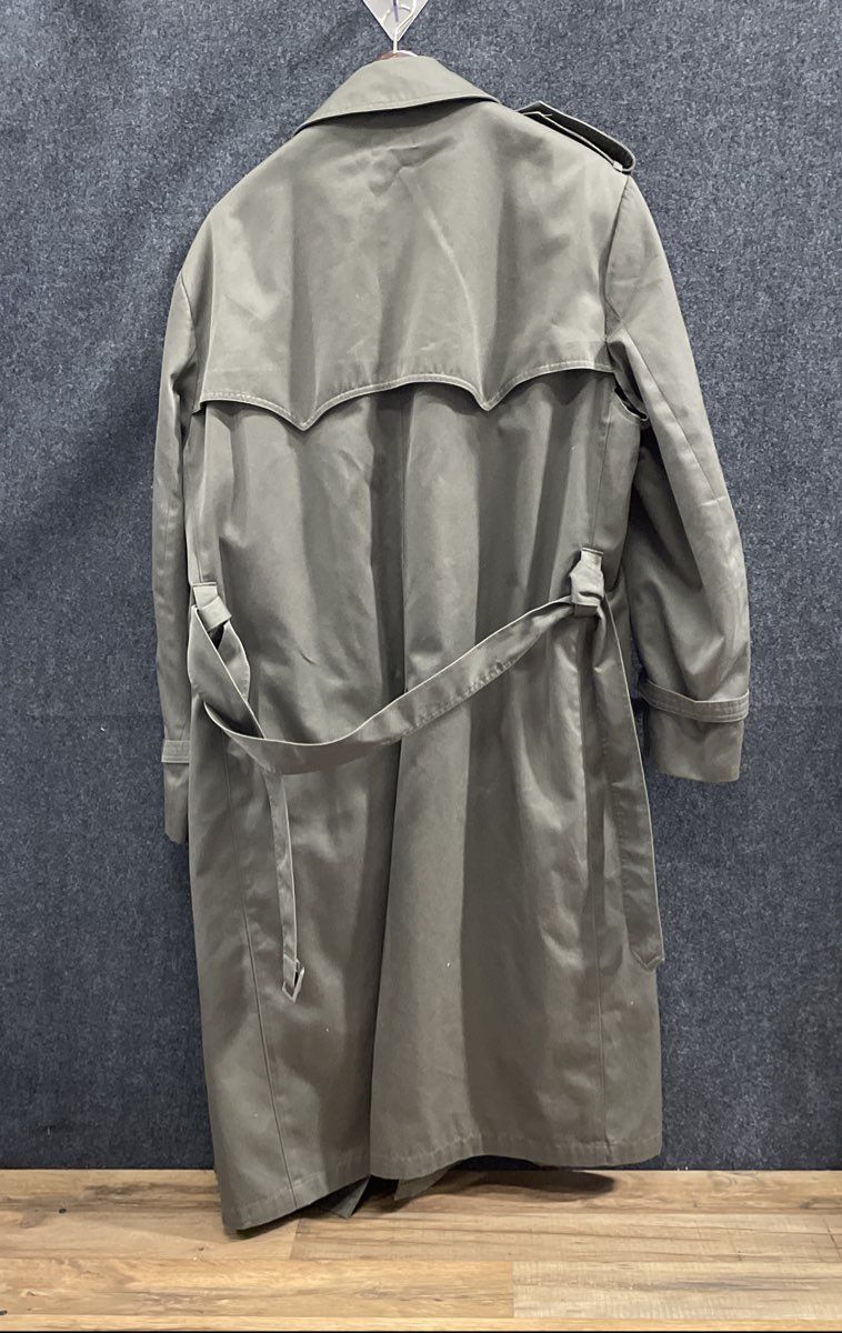 Vintage 90s Towne London Fog Green Belted Double Breasted Trench Coat Women's 42