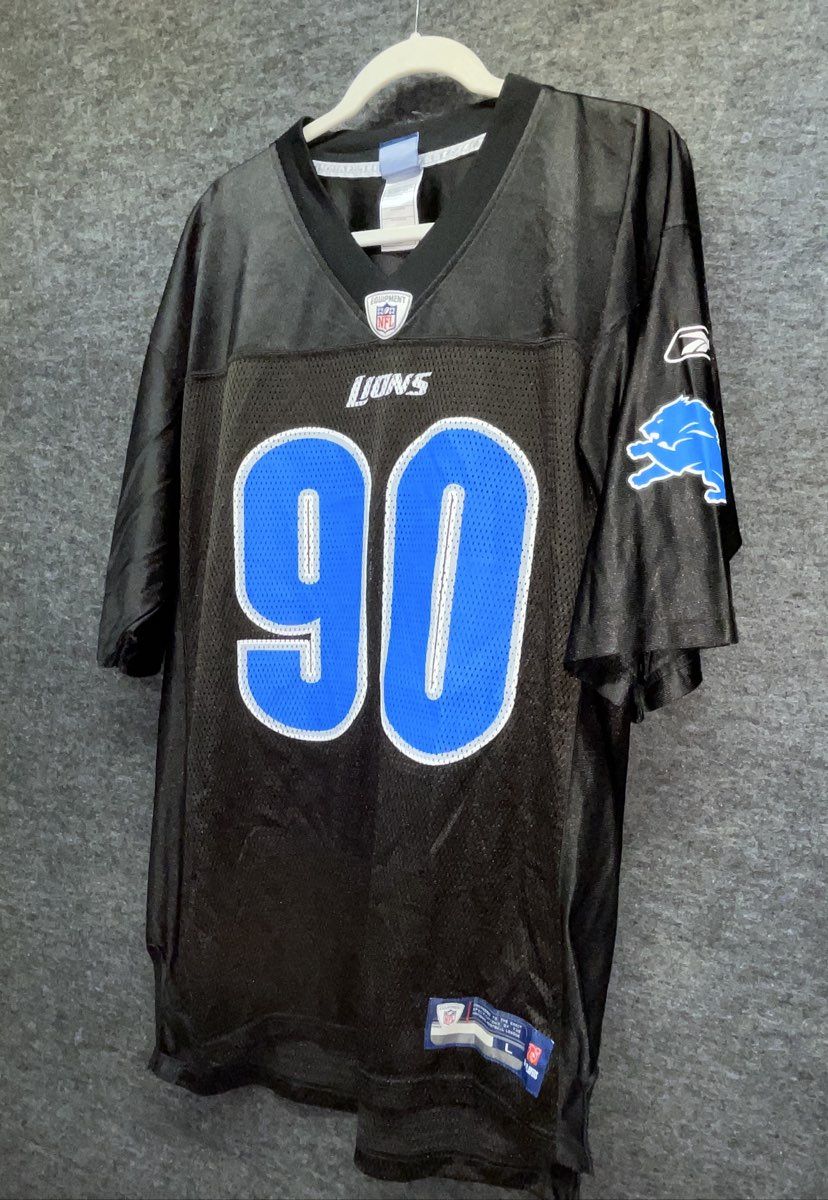 Reebok Men's Detroit Lions Ndamukong Suh #90 Black Alternate NFL Jersey Sz L