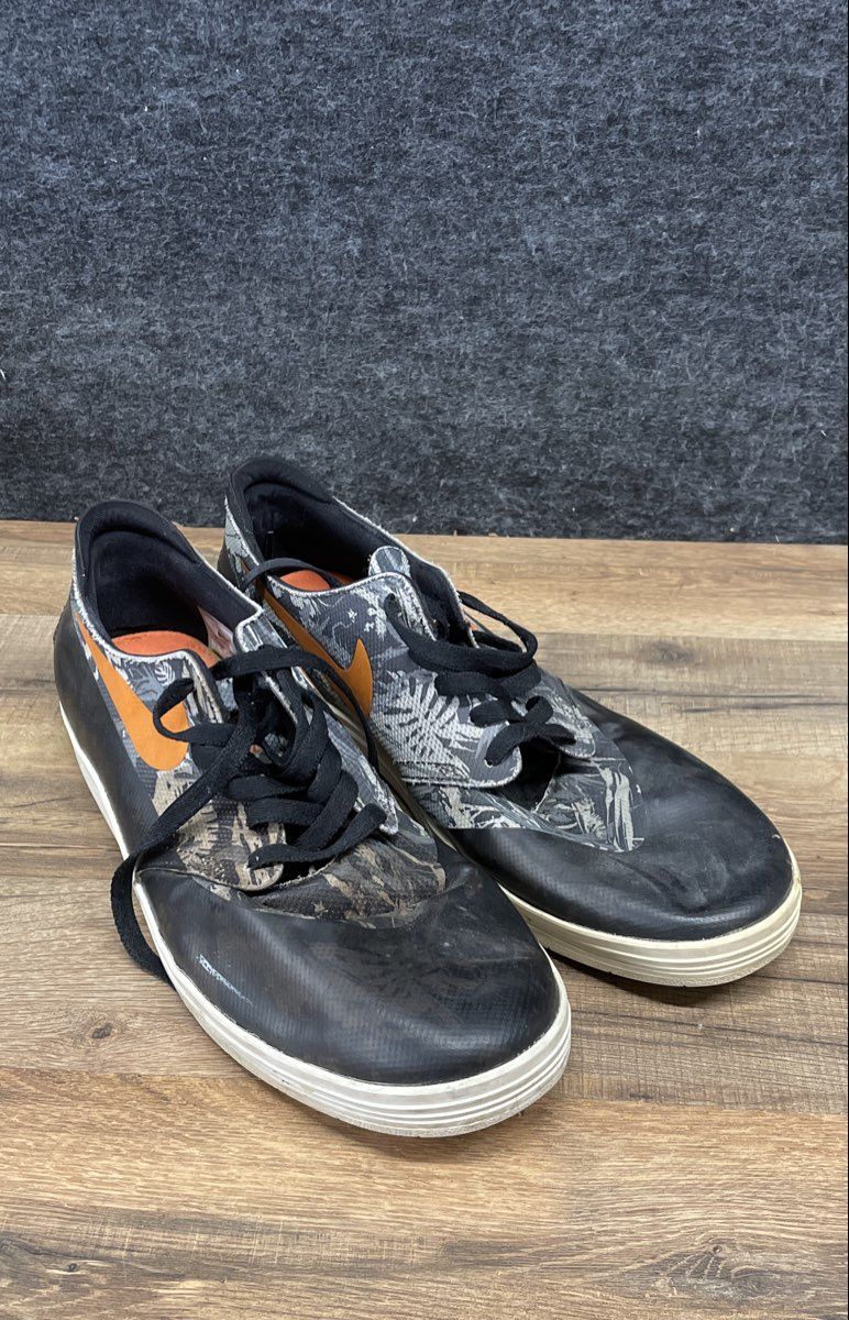 Nike SB Lunar Oneshot WC Jersey Low Top Black Orange Sneakers Size 13