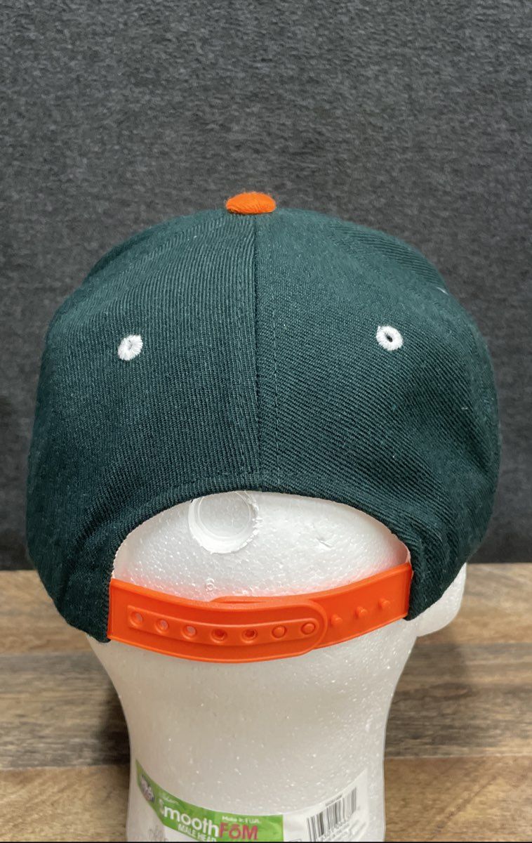 NCAA College Football Miami Hurricanes Hat Zephyr Snapback Cap Green Orange