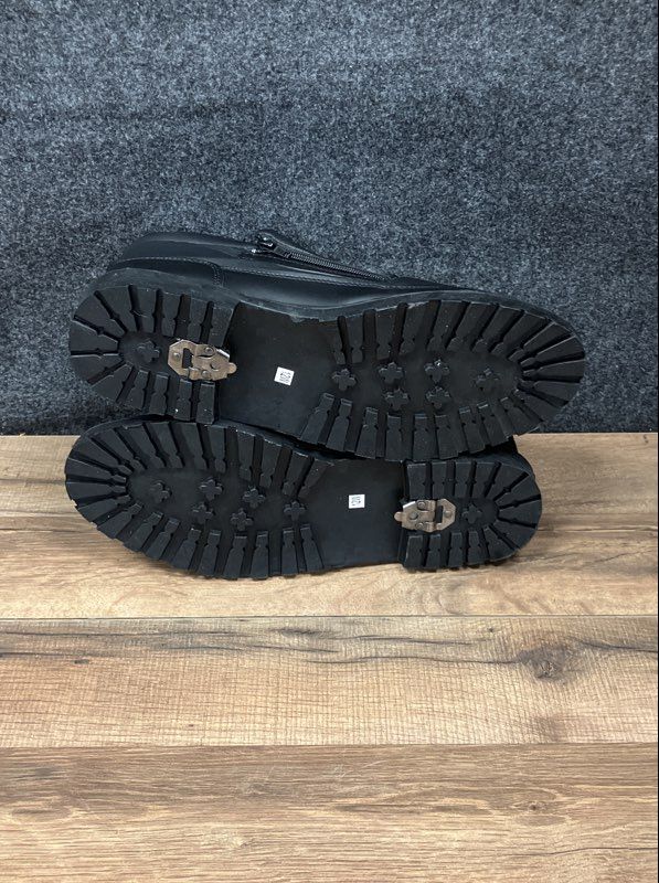 Arctic Men's Black Dual Zip Winter Snow Boots Retractable Ice Cleat Size 12W