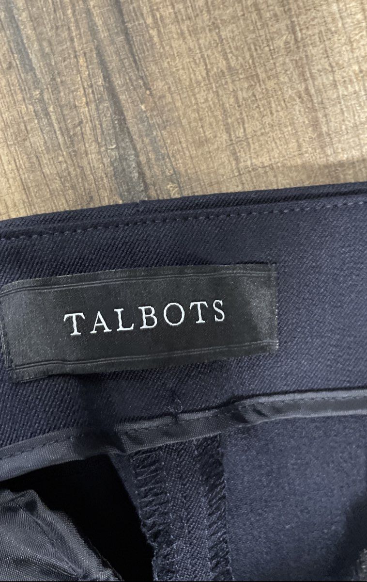 Talbots Women's Navy Blue Bi-Stretch Straight-Leg Pants Full Length NWT Sz 14