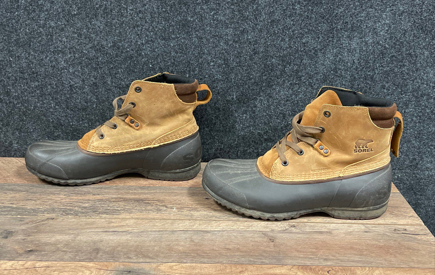 Sorel Cheyanne II Lace Elk Black Waterproof Leather Duck Boots Men's Size 11