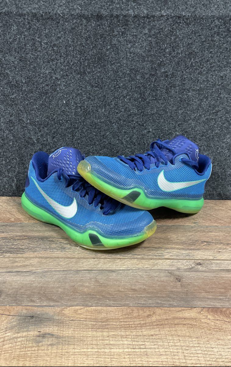 Nike Kobe X 10 GS Blue Lagoon Vapor Green Basketball Sneakers Size 7Y