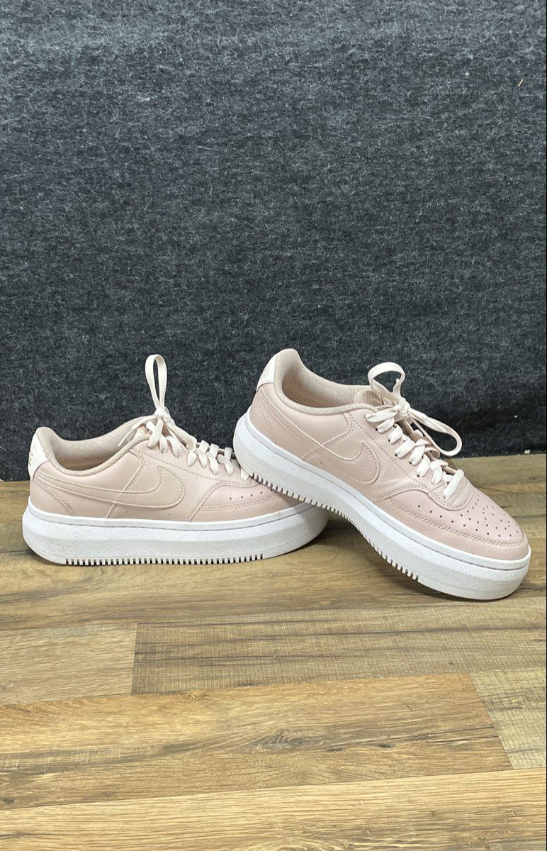 Nike Court Vision Alta Soft Pink White Platform Sneakers Women's Size 10