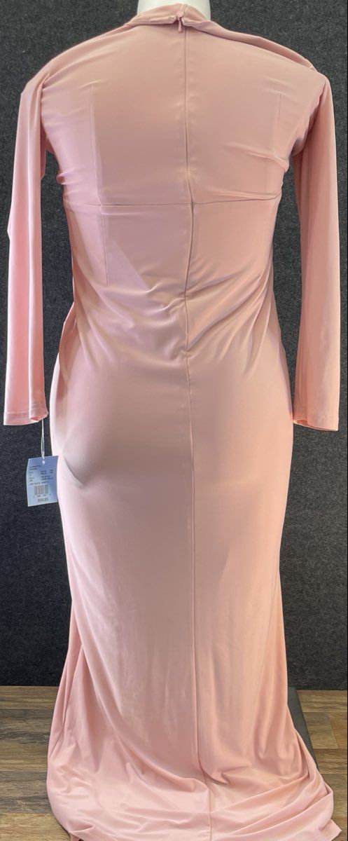 Celebrate by DB Studio Women's Pink Long Sleeve Jersey Faux-Wrap Dress Sz 12 NWT