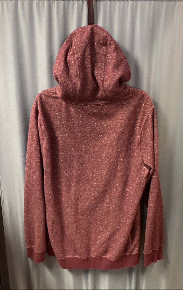 Volcom Men's Burgundy Pullover Hoodie Heathered Speckle Print Sweatshirt Sz M