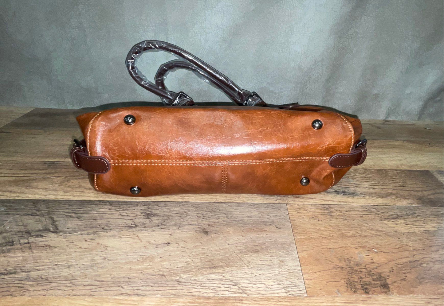 Xidibaoluo Tan Vegan Leather Satchel Shoulder Bag New With Dust Bag