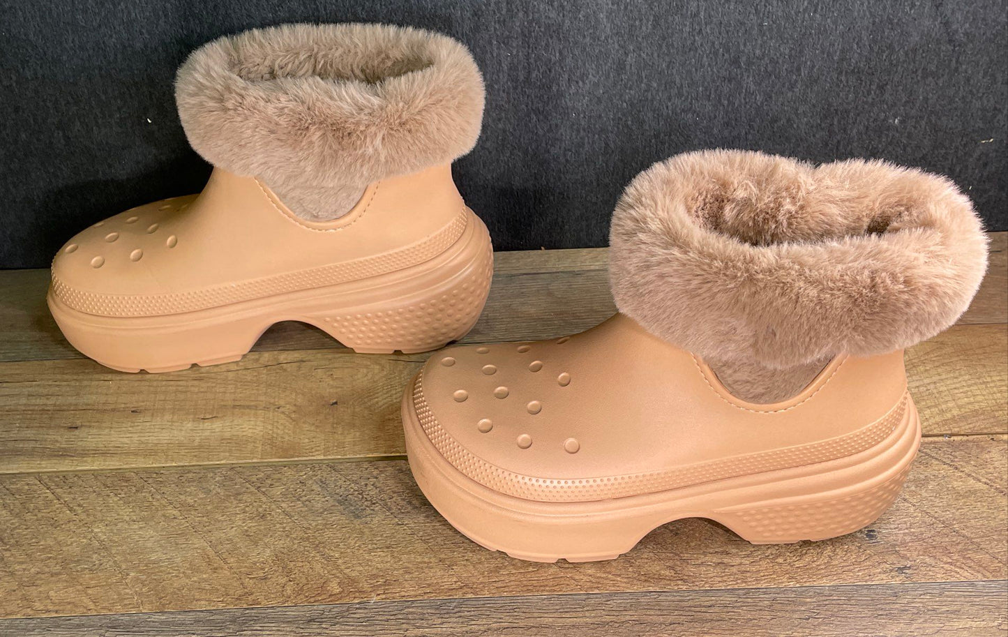 Crocs Stomp Lined Boot Quartz Beige Platform Women's 10 Men's 8