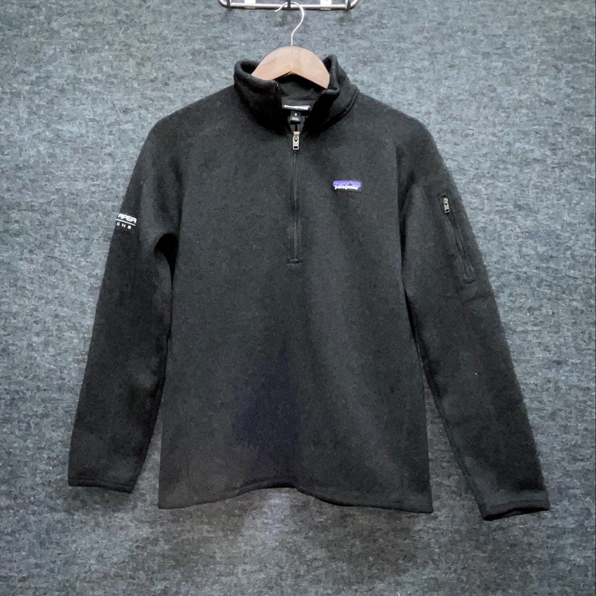 Patagonia Men's Better Sweater 1/4 Zip Fleece Black Zachary Piper Logo Sz M