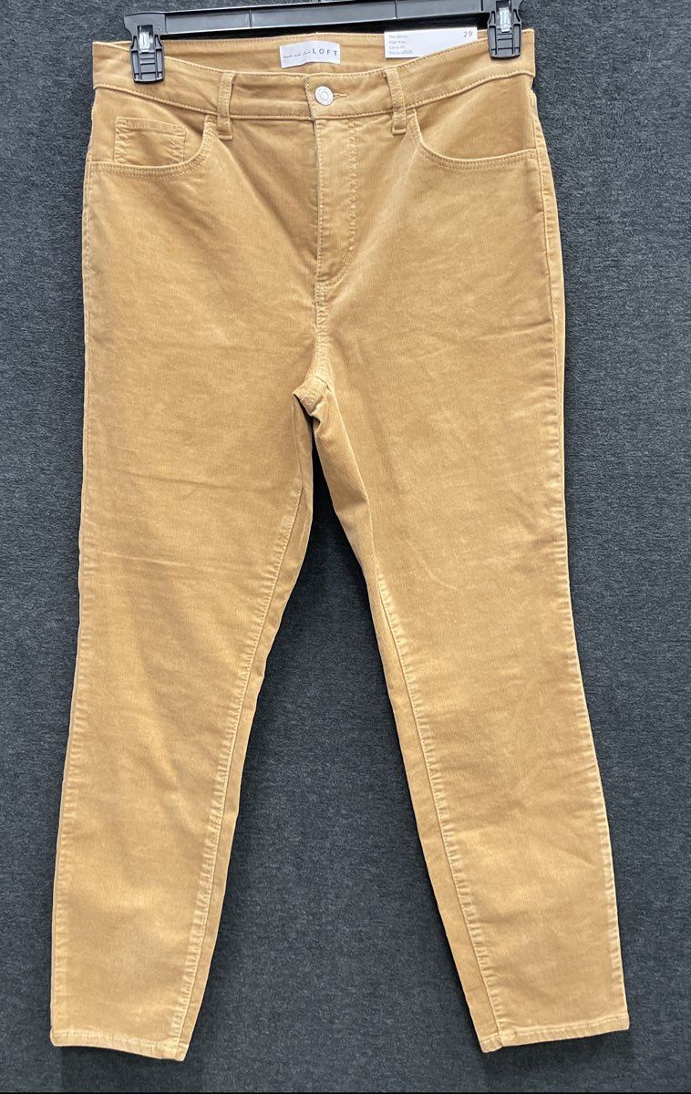 Loft Women's Tan The Skinny High Rise Curvy Fit Corduroy Pants NWT Sz 29 Petite