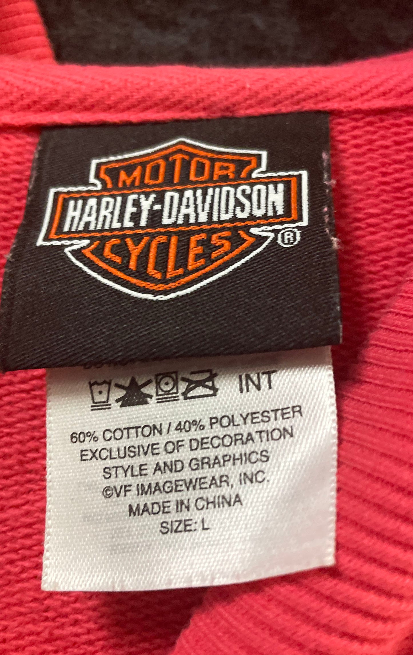 Harley-Davidson Pink V-Neck Hooded Sweatshirt Studded Salisbury NC Dealer Sz L