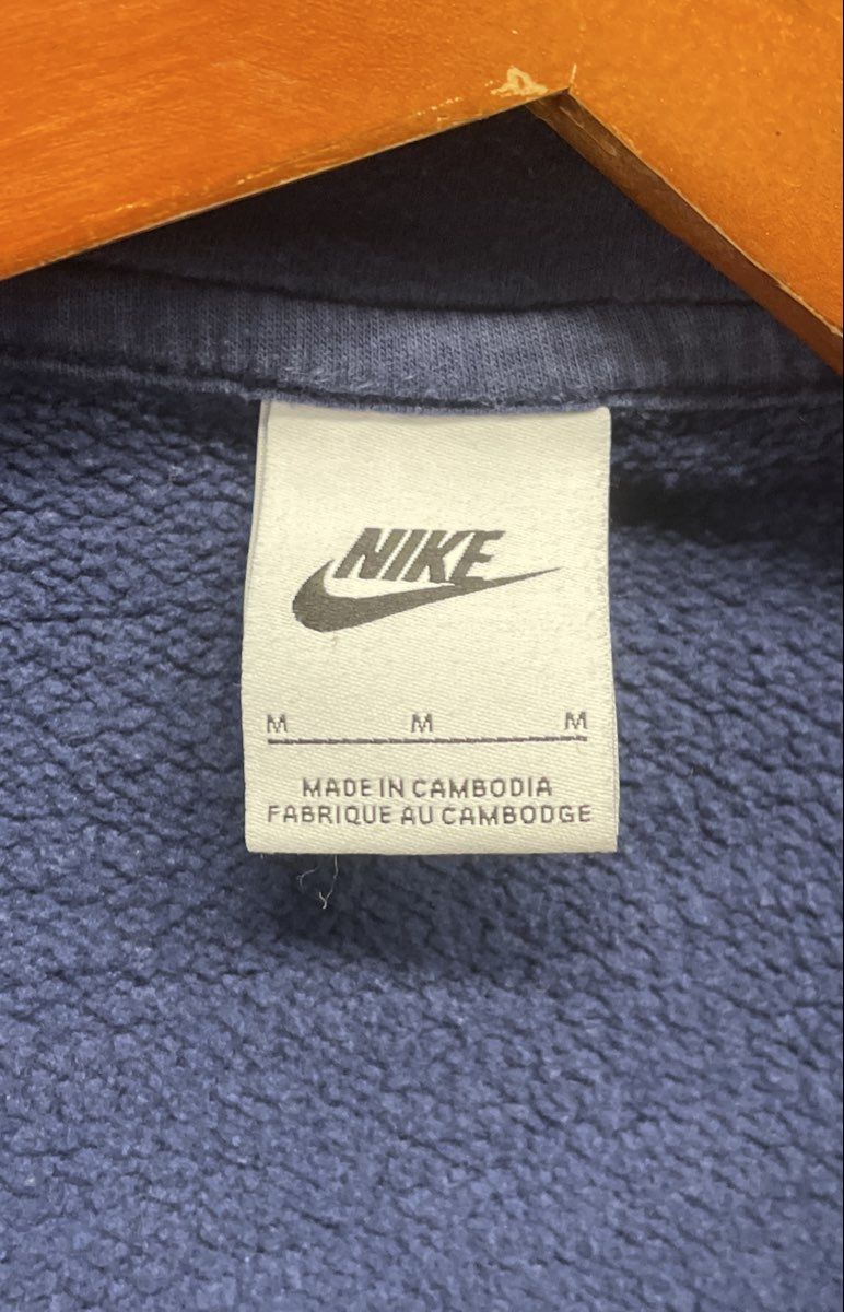 Nike Men's Navy Blue Full Zip Hoodie Fleece Lined Logo Sweatshirt Size M