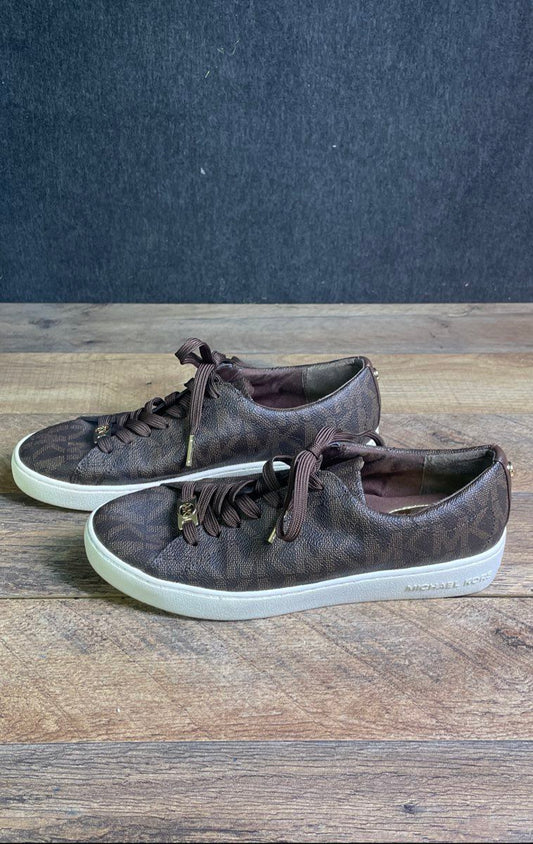 Michael Kors Keaton Brown Logo Lace Up Sneakers Women's Size 7