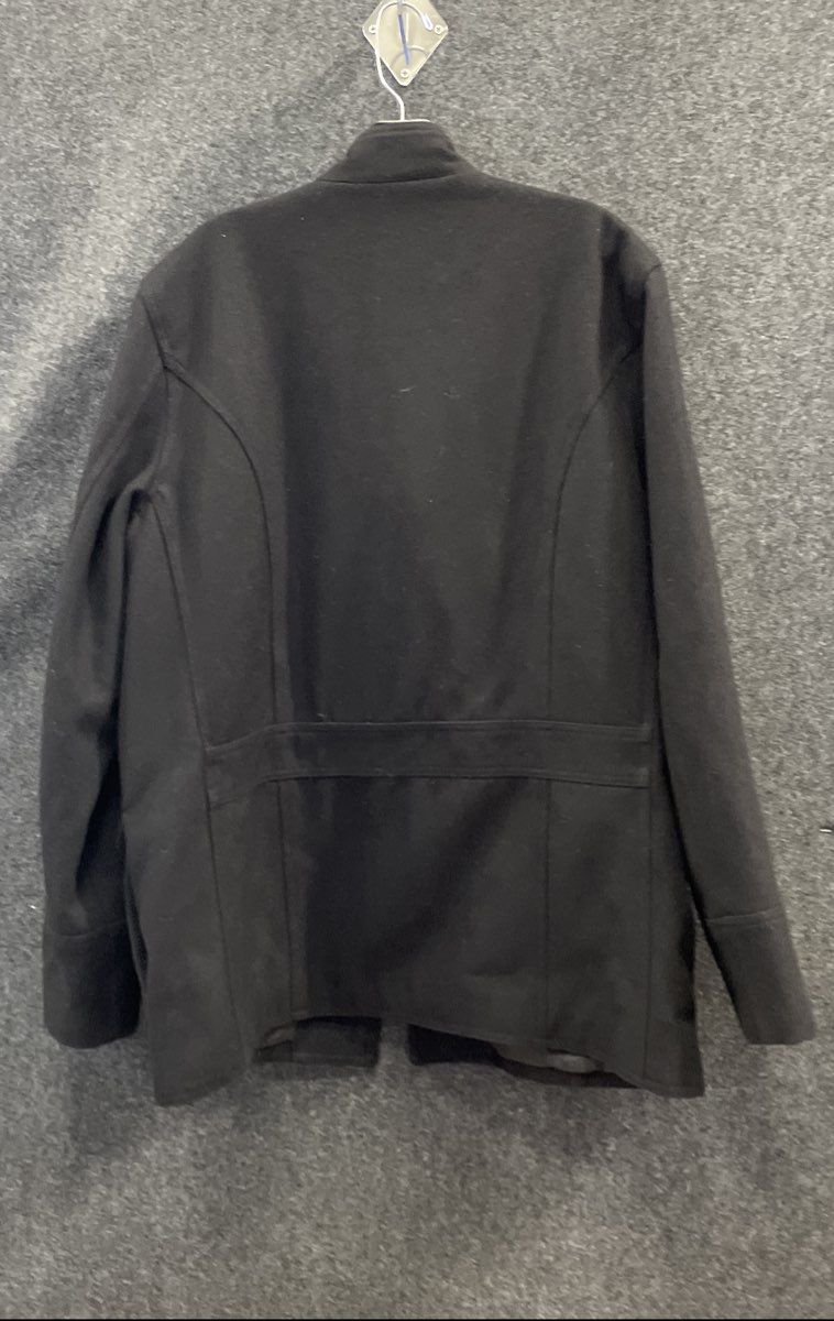 Kenneth Cole Reaction Women's Black Wool Blend Military Field Coat Jacket Sz L