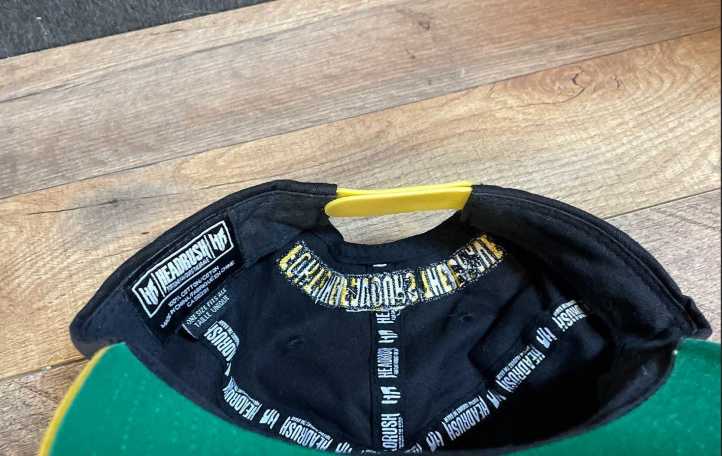 Headrush Snapback Hat Black Yellow Zach DiPaolo Autographed Unauthenticated