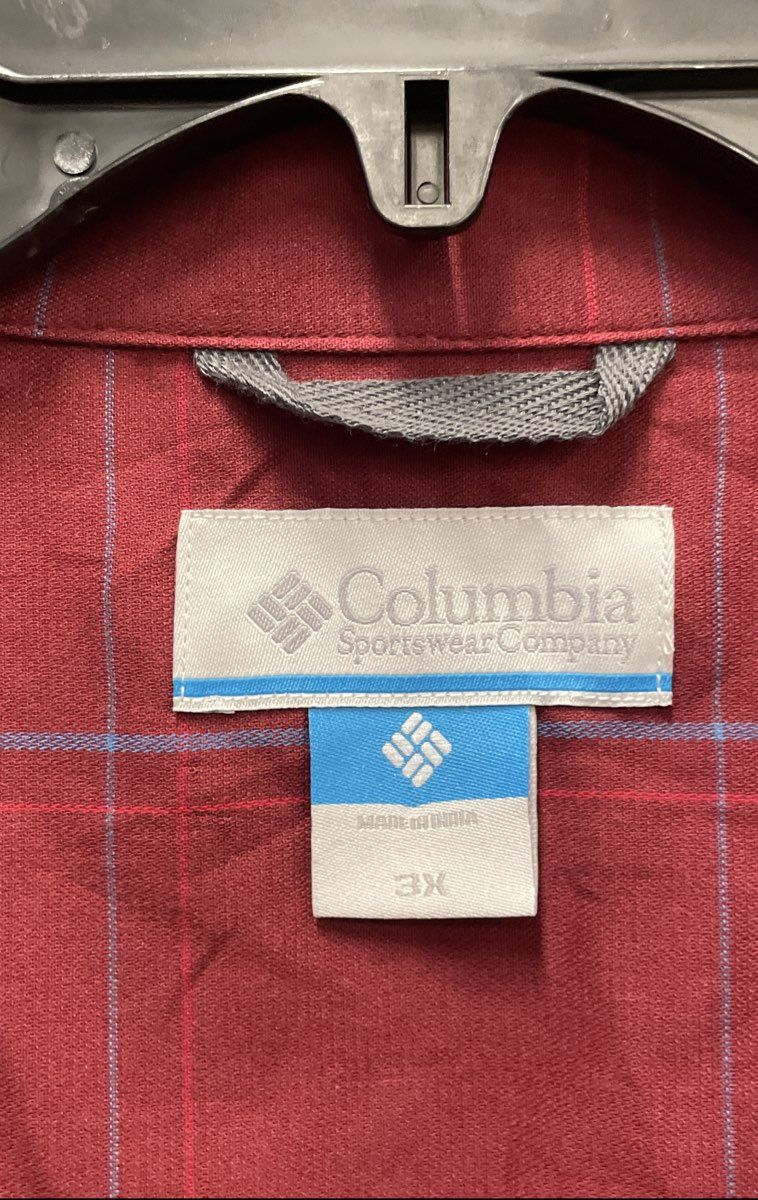 Columbia Men's Rapid Rivers II Red Grid Long Sleeve Stretch Shirt Sz 3X NWT