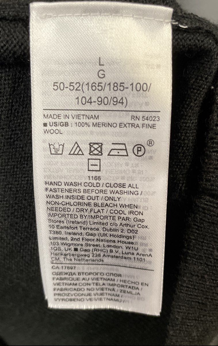 Banana Republic Men's Black Merino Wool Italian Yarn Quarter Zip Sweater Sz L