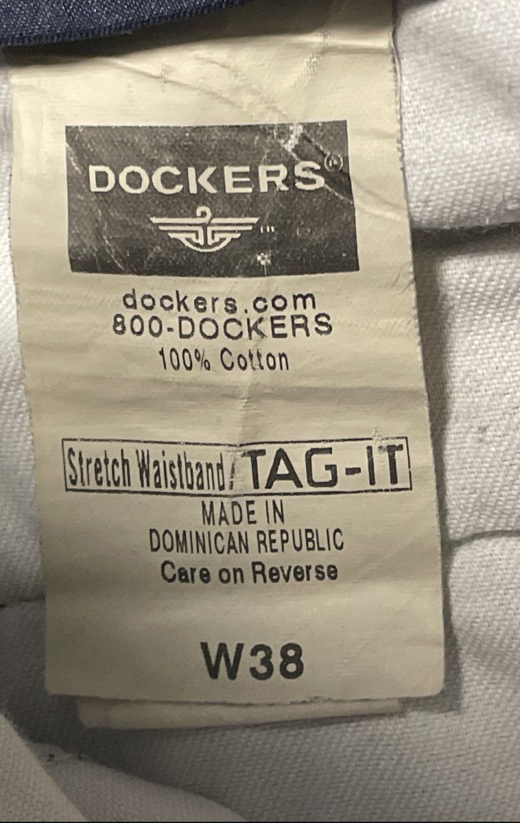 Dockers Men's Navy Blue Chino Shorts Flat Front Cotton W38