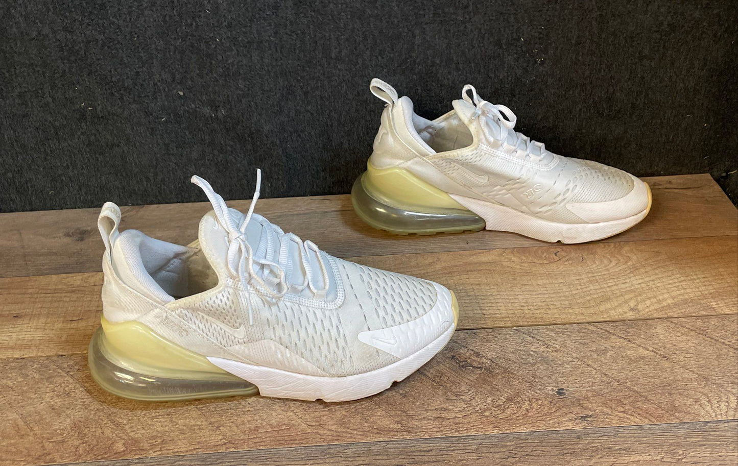 Nike Air Max 270 Triple White GS Youth Lifestyle Sneakers Size 7Y